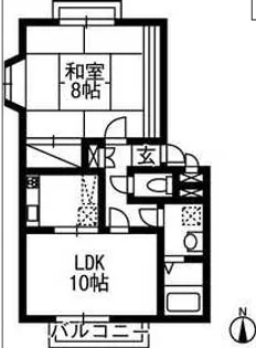 茨城県石岡市鹿の子2【アパート】の間取り