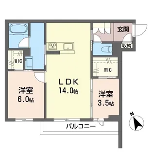 ベトン アジュール ひらまつ【1階】の間取り