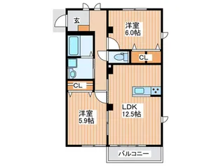 ディアコルモII【2階】の間取り