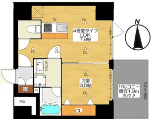 大阪府大阪市浪速区戎本町2【マンション】の間取り