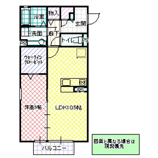 サニーフラット那珂【2階】の間取り