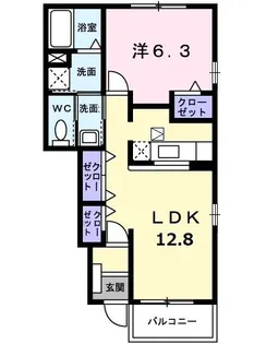 ボン マルシェ シス【1階】の間取り