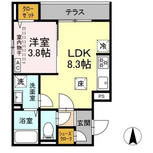 D Paina Kannon【1階】の間取り