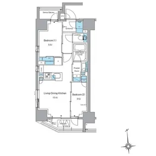 ルフォンプログレ上野稲荷町【6階】の間取り