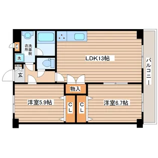 ルノアール【1階】の間取り