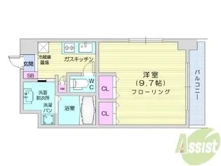 アルファ上杉【9階】の間取り