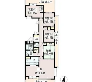 東京都品川区旗の台6【マンション】の間取り