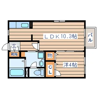 Alivio 五輪【1階】の間取り