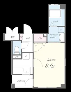 1Kの間取り画像