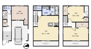 大阪府寝屋川市田井町【一戸建】の間取り