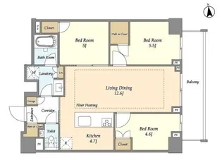 オアーゼ新宿市谷薬王寺【5階】の間取り