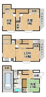 大阪府堺市堺区出島海岸通1【一戸建】の間取り