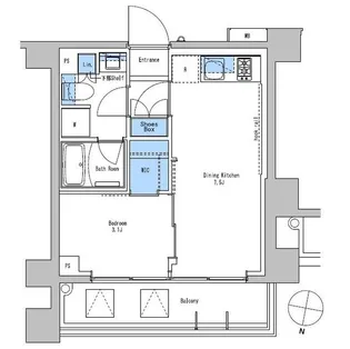 ブラウ戸越銀座テラス【2階】の間取り