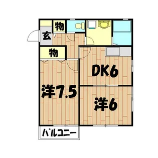 ポプリハイツD棟【1階】の間取り