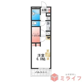 レオパレス中川西【3階】の間取り