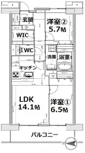 アクティ目黒駅前II【8階】の間取り