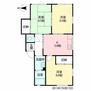 プランタン・リジェール薬師 B棟【1階】の間取り