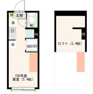 東京都荒川区東尾久2【アパート】の間取り