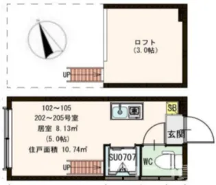 ユースター南砂【2階】の間取り