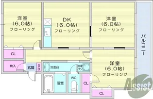 サンプラザ子平町【3階】の間取り