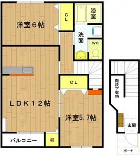 三重県伊勢市竹ケ鼻町【アパート】の間取り