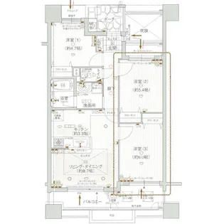 エステムコート都島キャトルプランシュ【8階】の間取り