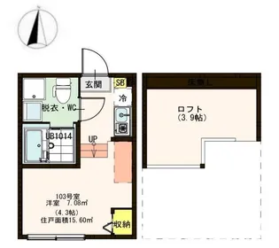 CASA COMODA梅島【2階】の間取り