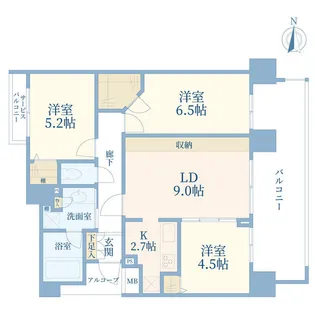 クレストシティ宮崎台【5階】の間取り
