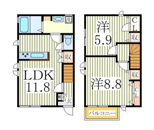 lieu clair I棟【1階】の間取り