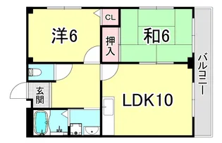 メイゾーン霞ヶ丘F棟【3階】の間取り