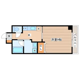 エクセラ晩翠通【3階】の間取り