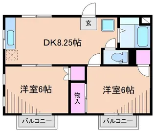 ムーンコーポB棟【2階】の間取り