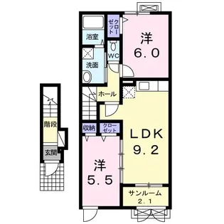 カンターレB【2階】の間取り