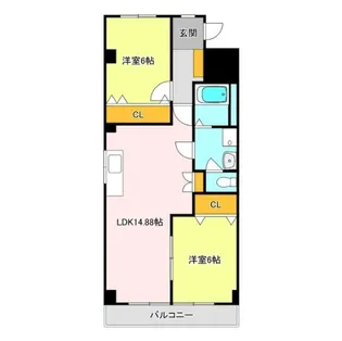 あさひレジデンス三番館【4階】の間取り