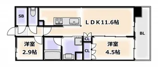 富士林プラザ15番館【8階】の間取り