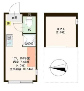 クレシア下高井戸【1階】の間取り