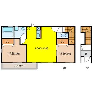 リーブルファイン江吉良2号棟【1階】の間取り