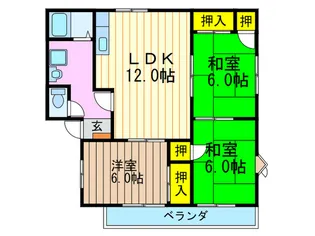 エクセル平井II A棟【2階】の間取り