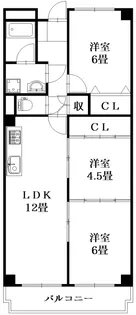 パレス千松【3階】の間取り