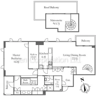 THE CONOE 西麻布【3階】の間取り