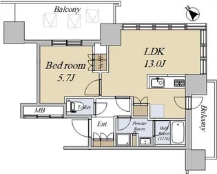 Brillia Tower 浜離宮【8階】の間取り