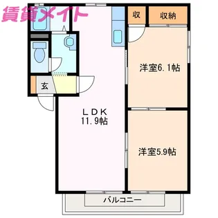 コンフォートベルII【1階】の間取り