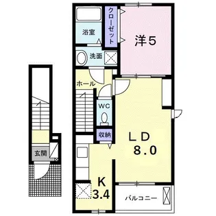クラール東村 B【2階】の間取り