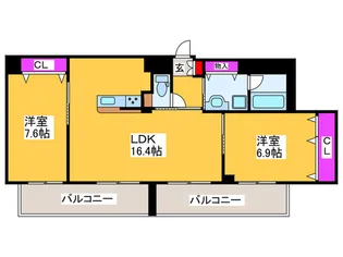 フォレスタ カササギ【5階】の間取り