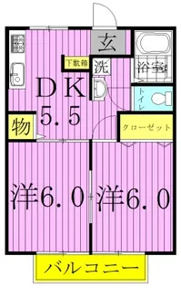 シャルムナガオ【2階】の間取り