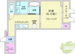 パセオプラシード連坊【1階】の間取り