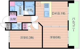 アルグラッド鷺洲【14階】の間取り