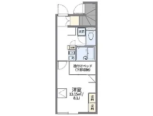 レオパレス駅家近田【1階】の間取り