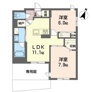 ペイサージュ カリテ【1階】の間取り