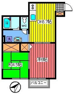 大戸パークハイツ【2階】の間取り